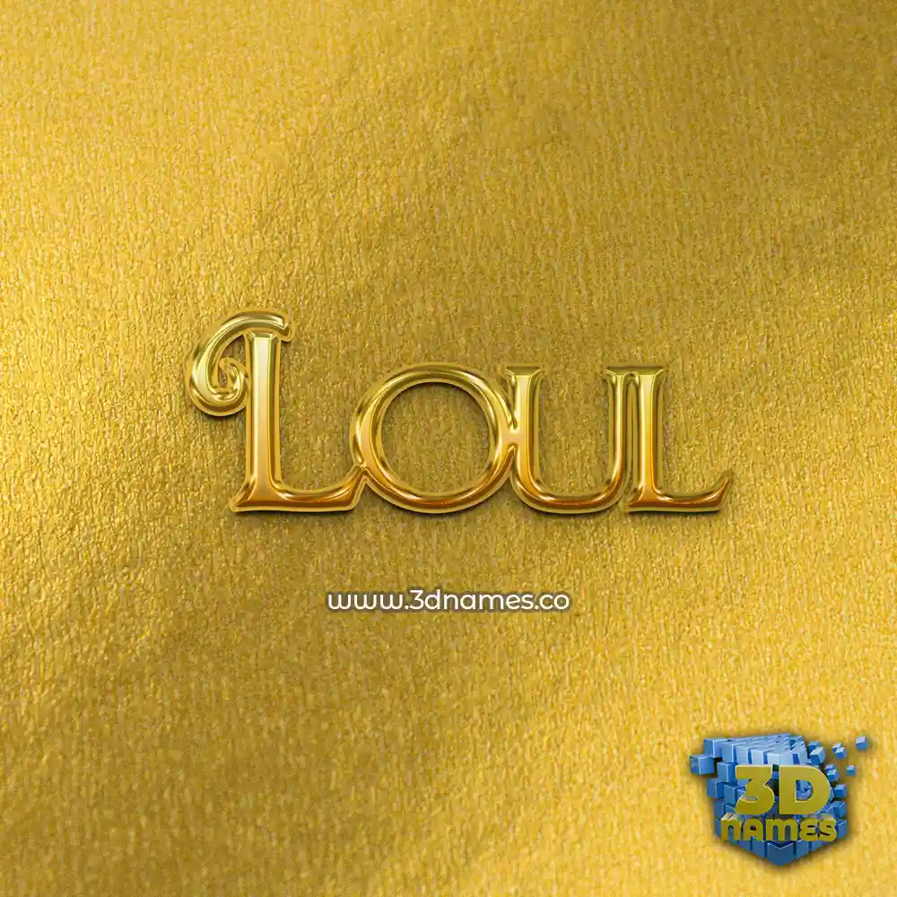 loul in All Gold style - 3D name wallpaper