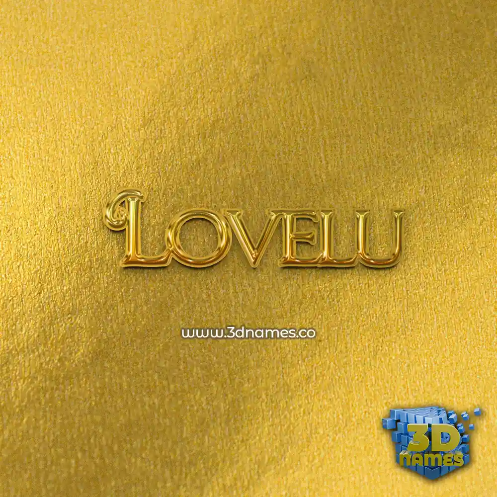 lovelu in All Gold style - 3D name wallpaper