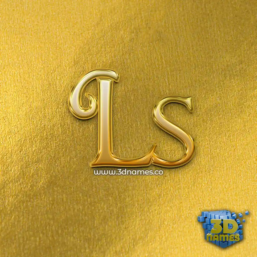 ls in All Gold style - 3D name wallpaper