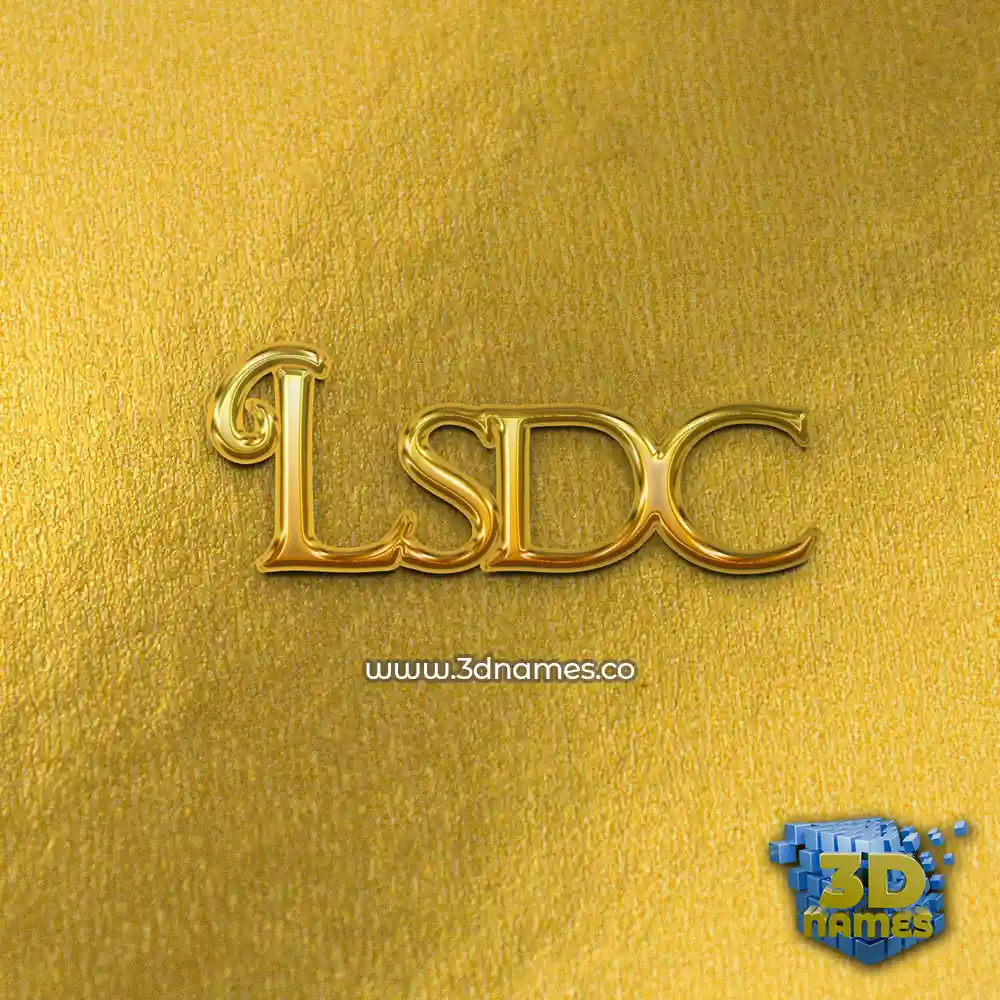 lsdc in All Gold style - 3D name wallpaper