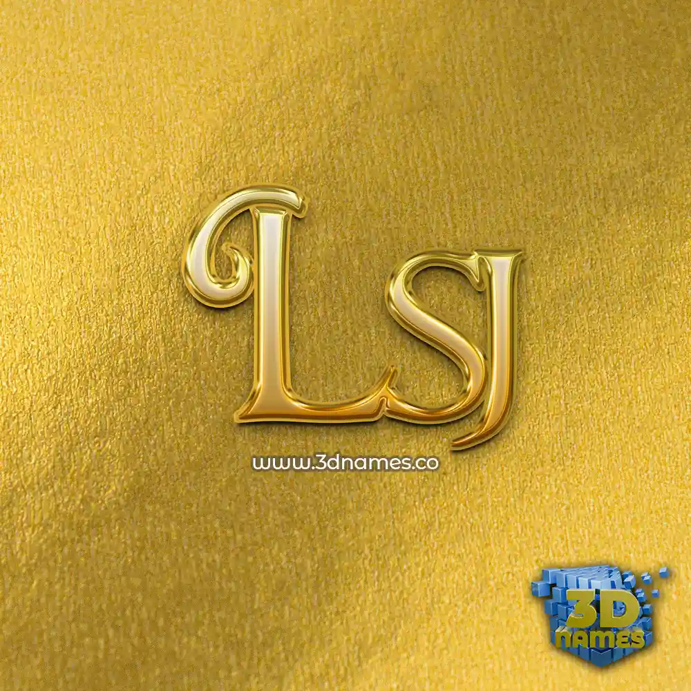 lsj in All Gold style - 3D name wallpaper