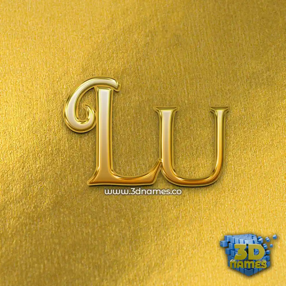 lu in All Gold style - 3D name wallpaper