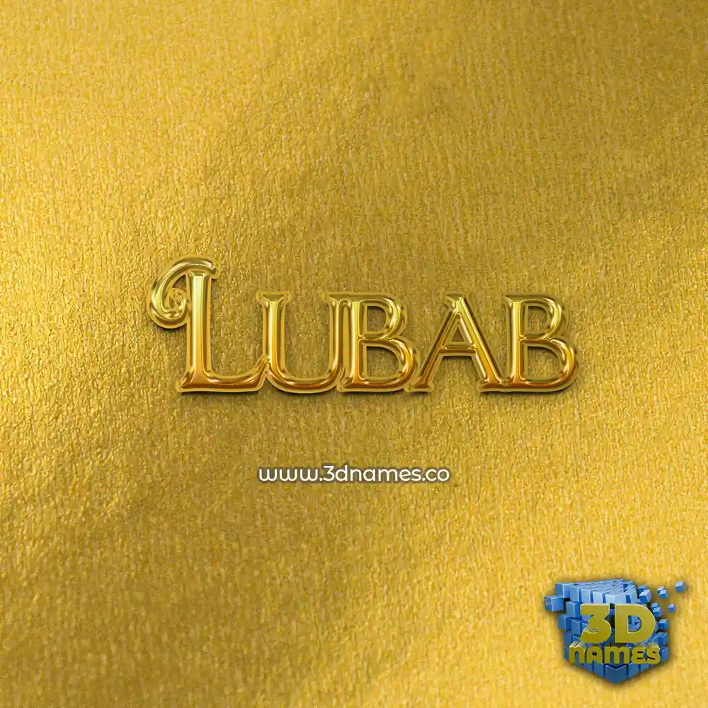 lubab in All Gold style - 3D name wallpaper