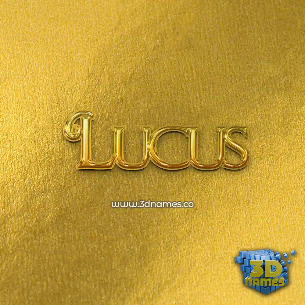 lucus in All Gold style - 3D name wallpaper