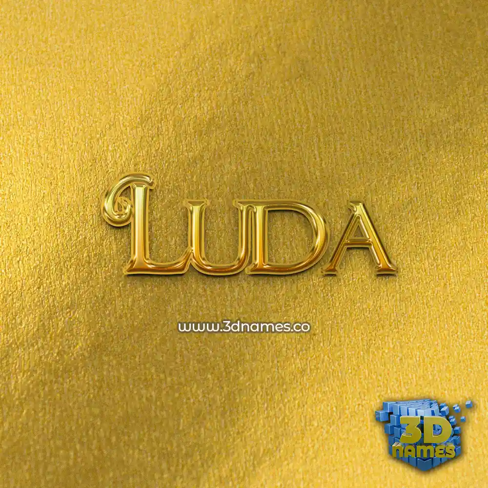 luda in All Gold style - 3D name wallpaper