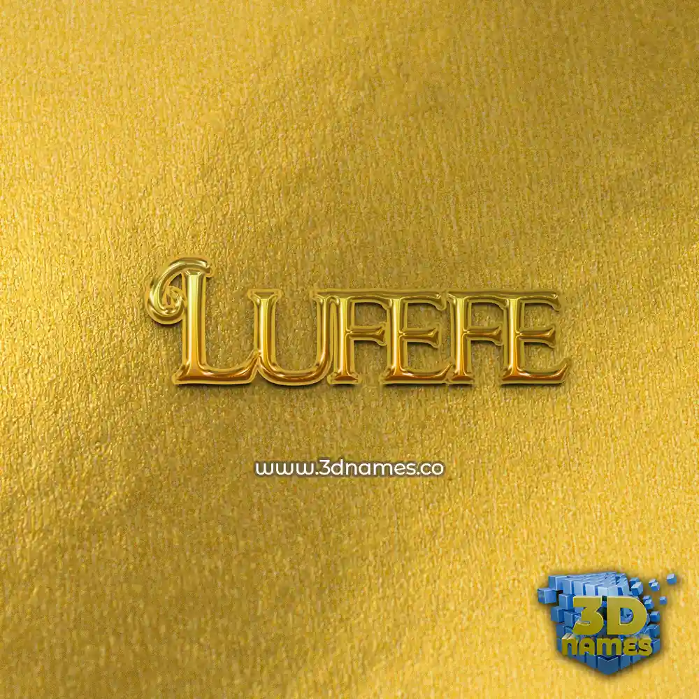 lufefe in All Gold style - 3D name wallpaper