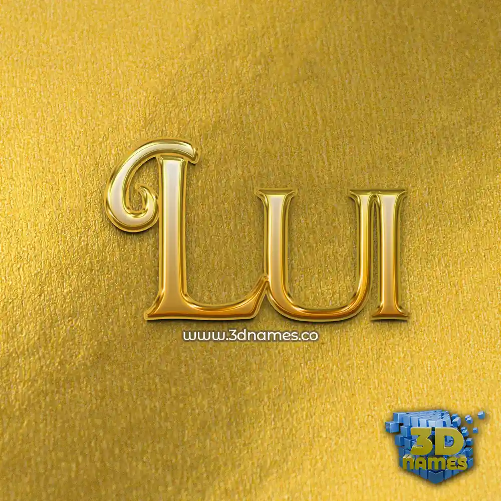 lui in All Gold style - 3D name wallpaper