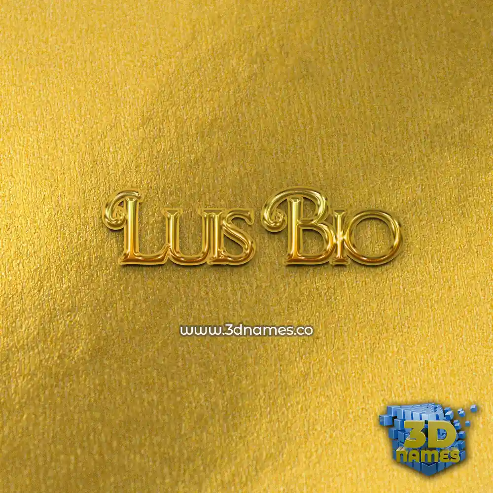 luis bio in All Gold style - 3D name wallpaper