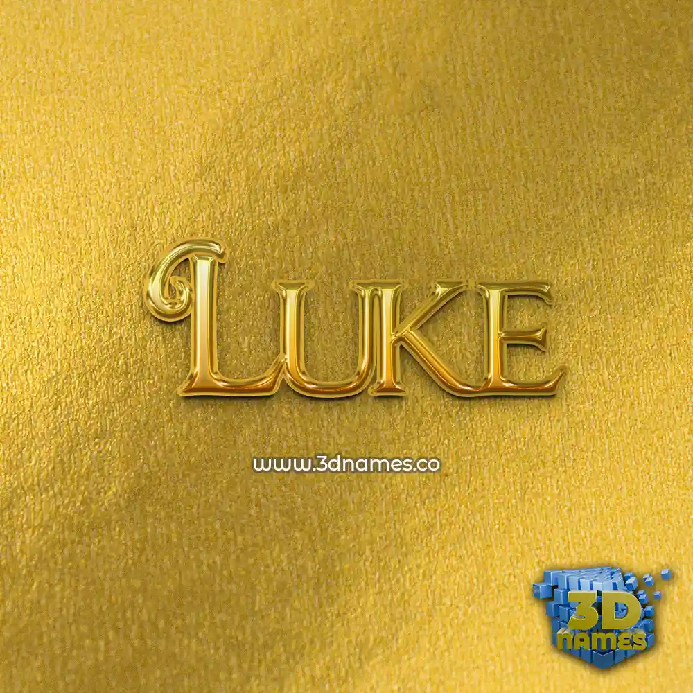 luke in All Gold style - 3D name wallpaper