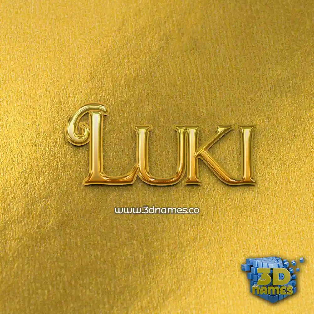 luki in All Gold style - 3D name wallpaper