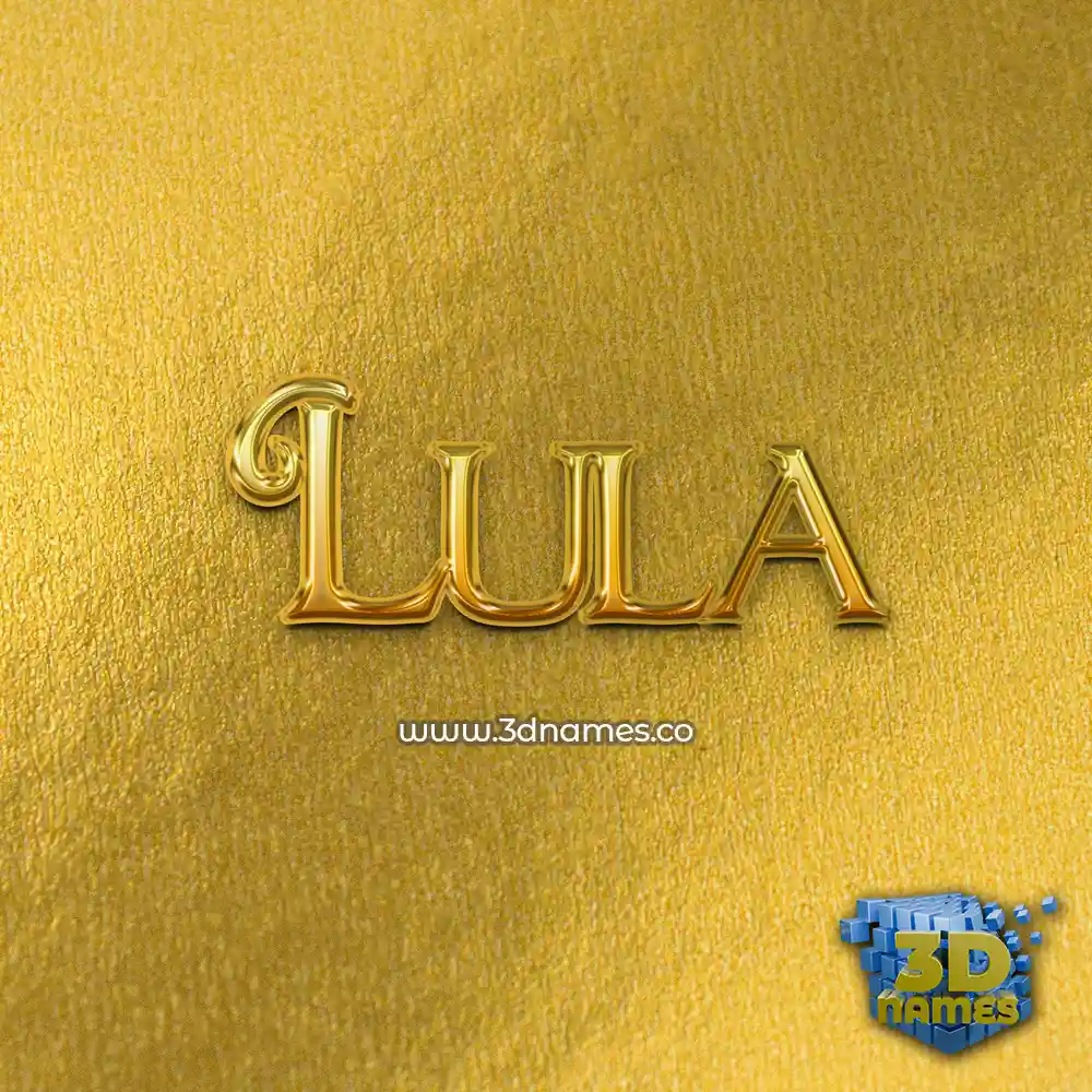 lula in All Gold style - 3D name wallpaper