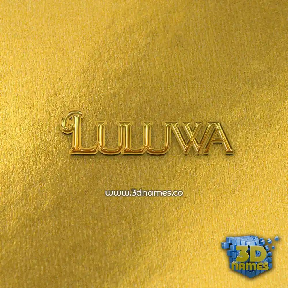 luluwa in All Gold style - 3D name wallpaper