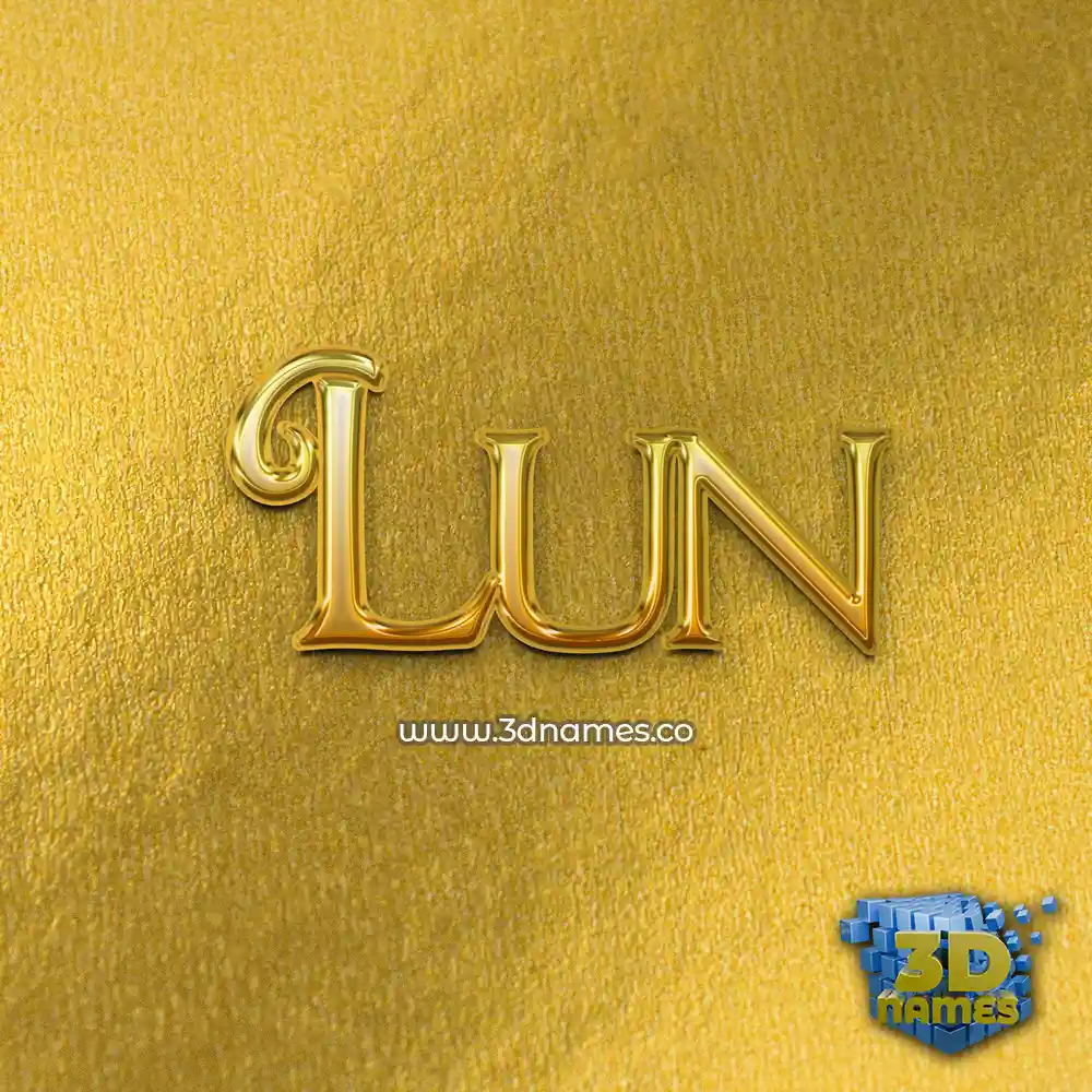 lun in All Gold style - 3D name wallpaper
