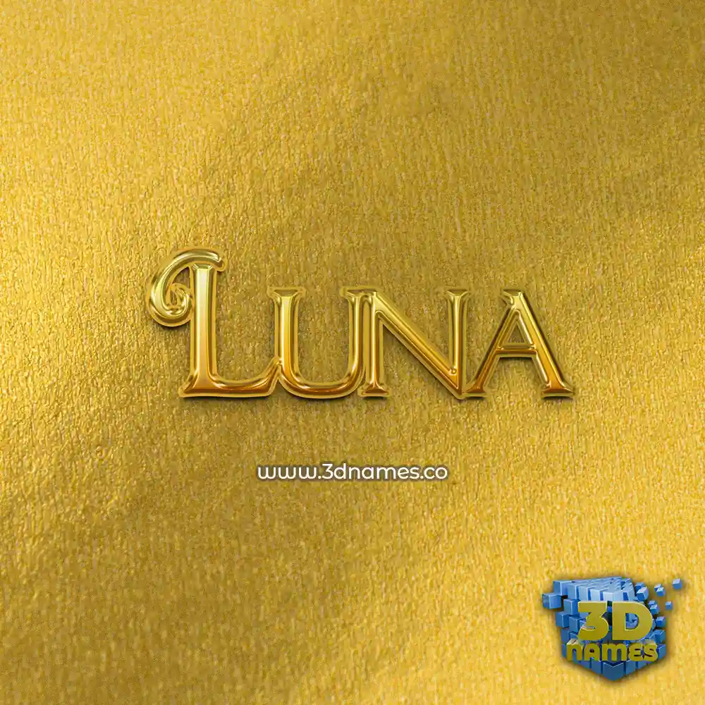 luna in All Gold style - 3D name wallpaper