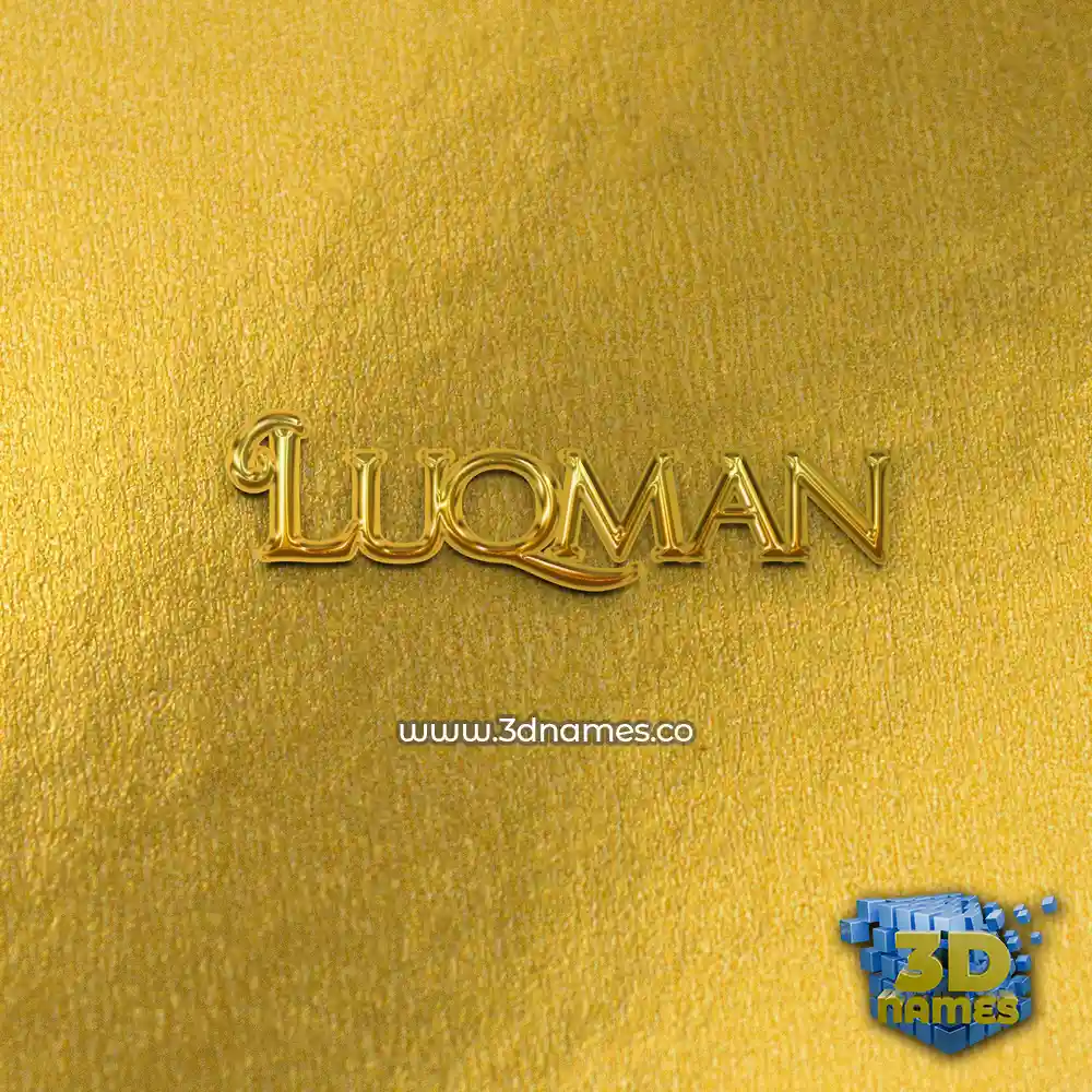 luqman in All Gold style - 3D name wallpaper