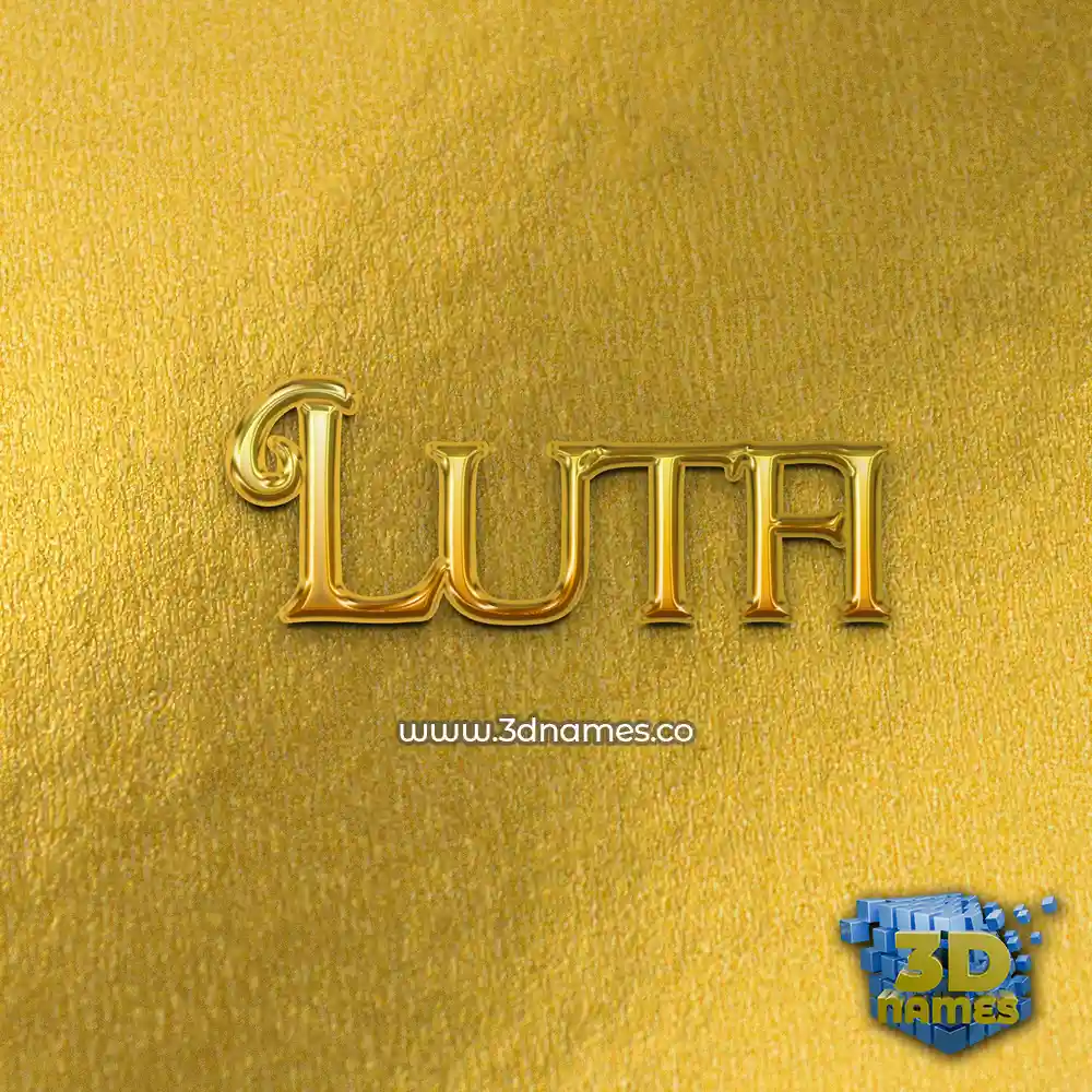 lutfi in All Gold style - 3D name wallpaper