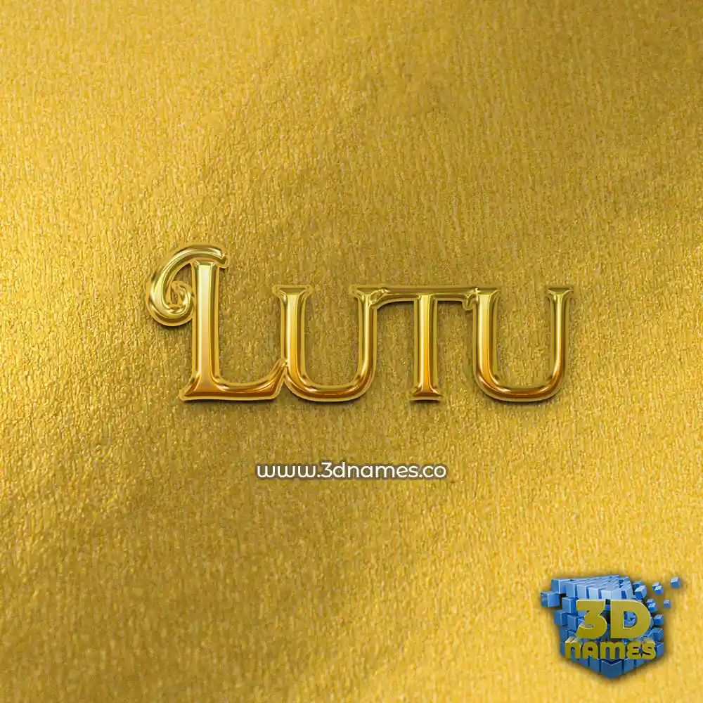 lutu in All Gold style - 3D name wallpaper