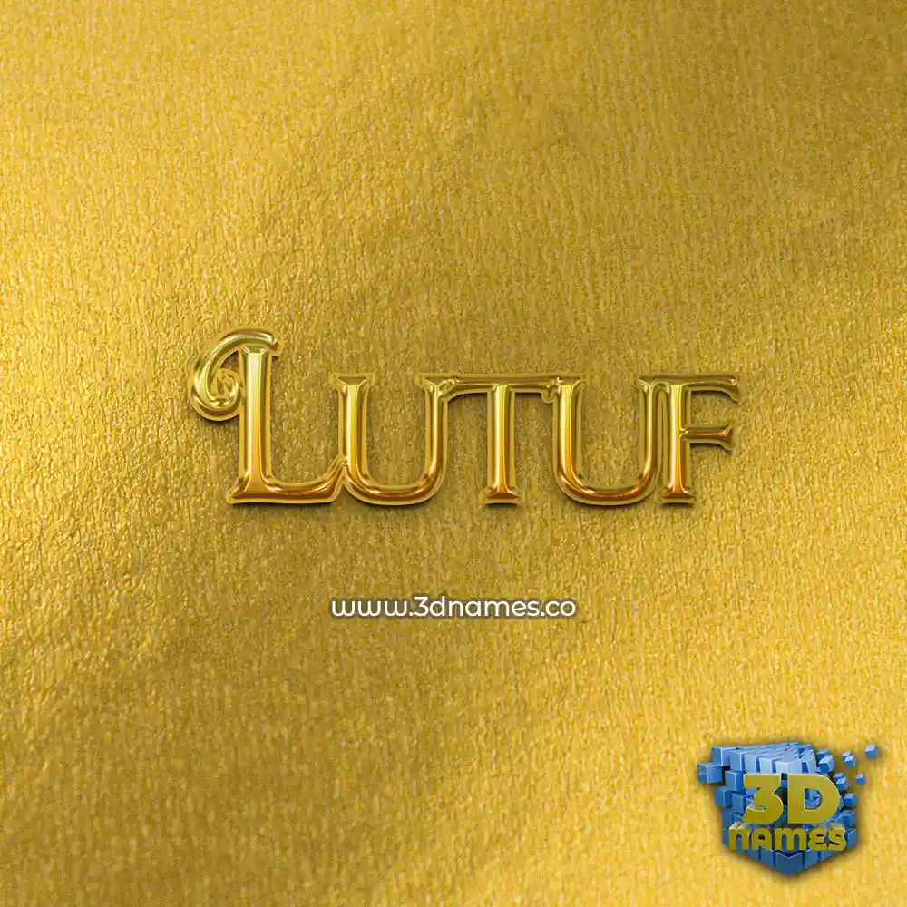 lutuf in All Gold style - 3D name wallpaper