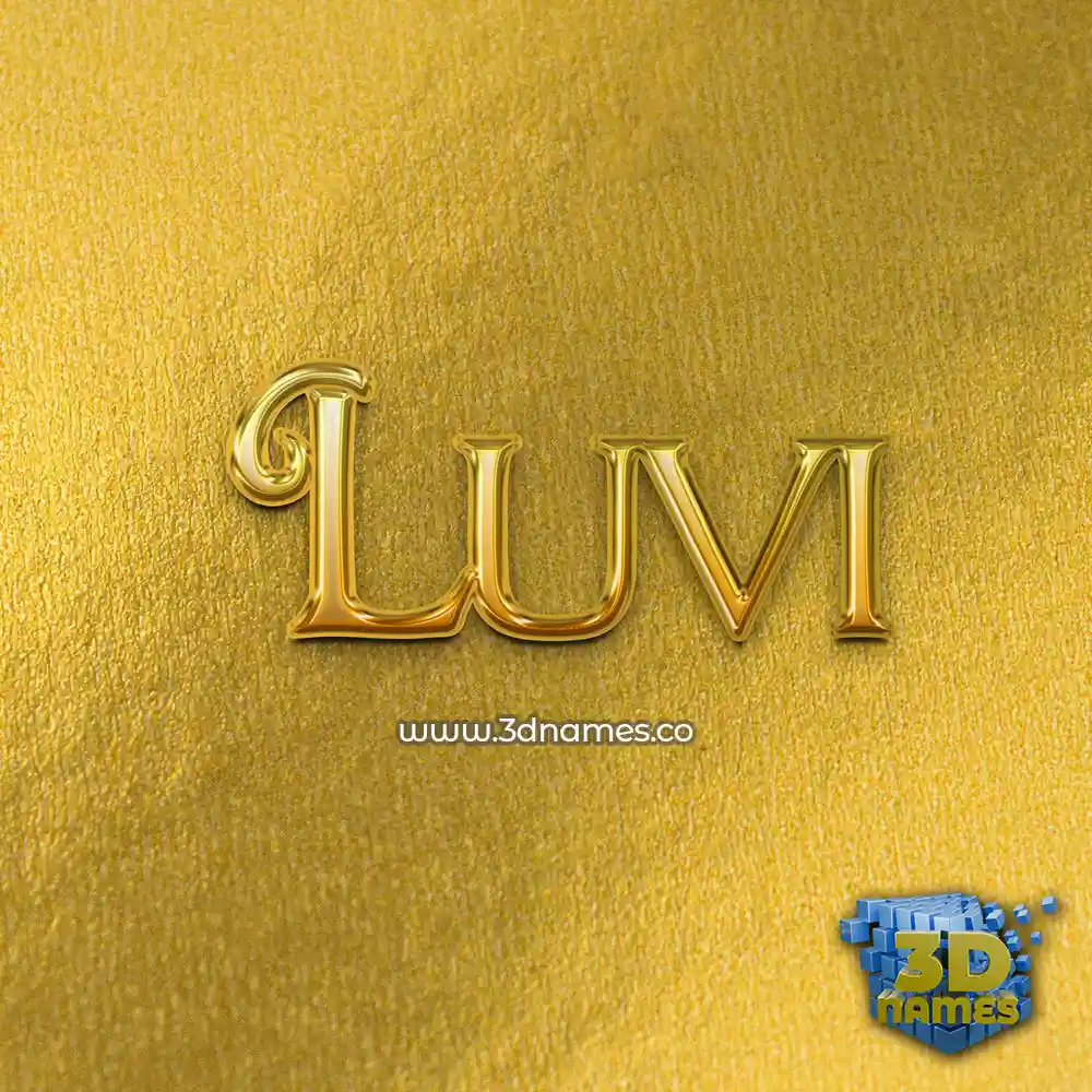 luvi in All Gold style - 3D name wallpaper