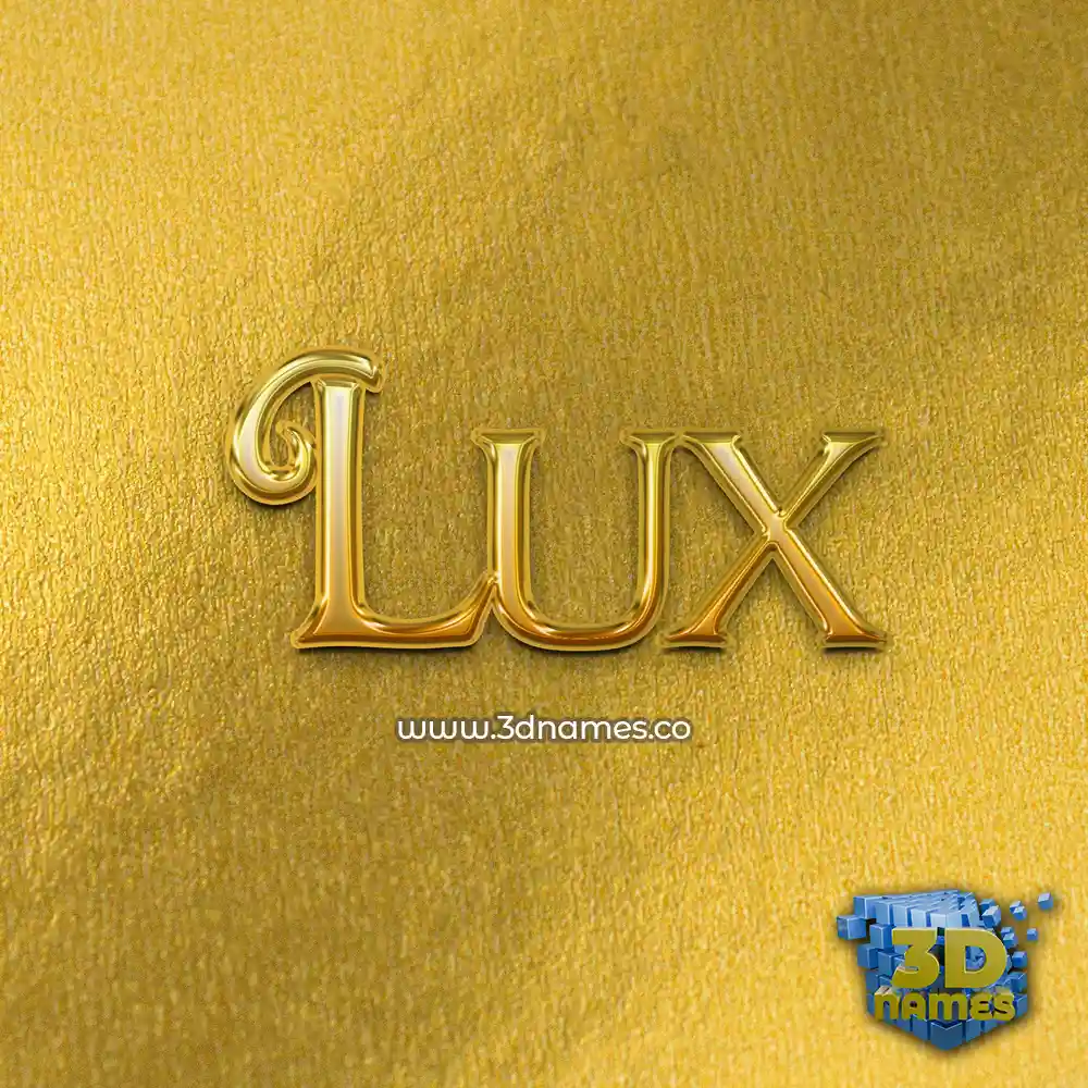 lux in All Gold style - 3D name wallpaper