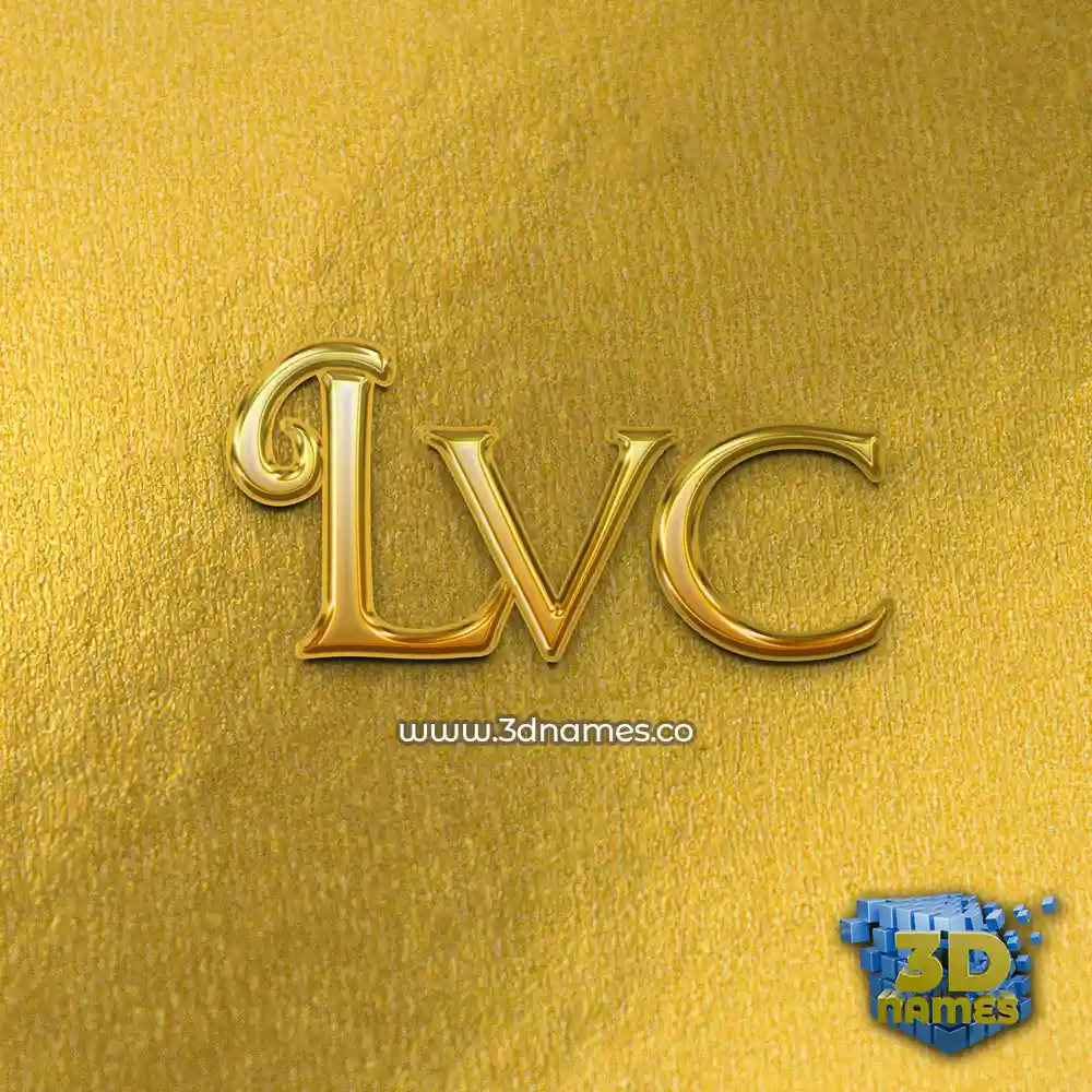 lvc in All Gold style - 3D name wallpaper