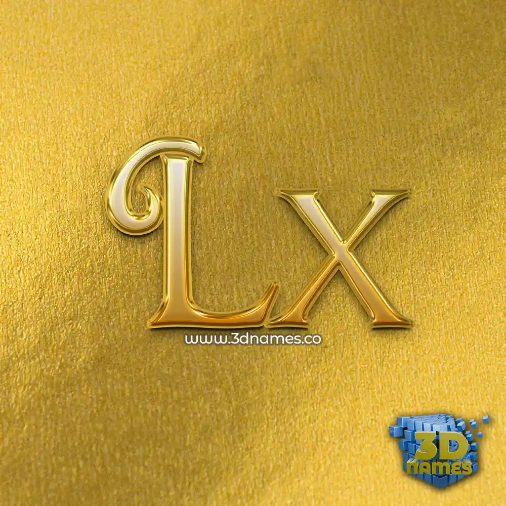 lx in All Gold style - 3D name wallpaper