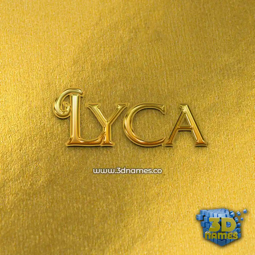 lyca in All Gold style - 3D name wallpaper