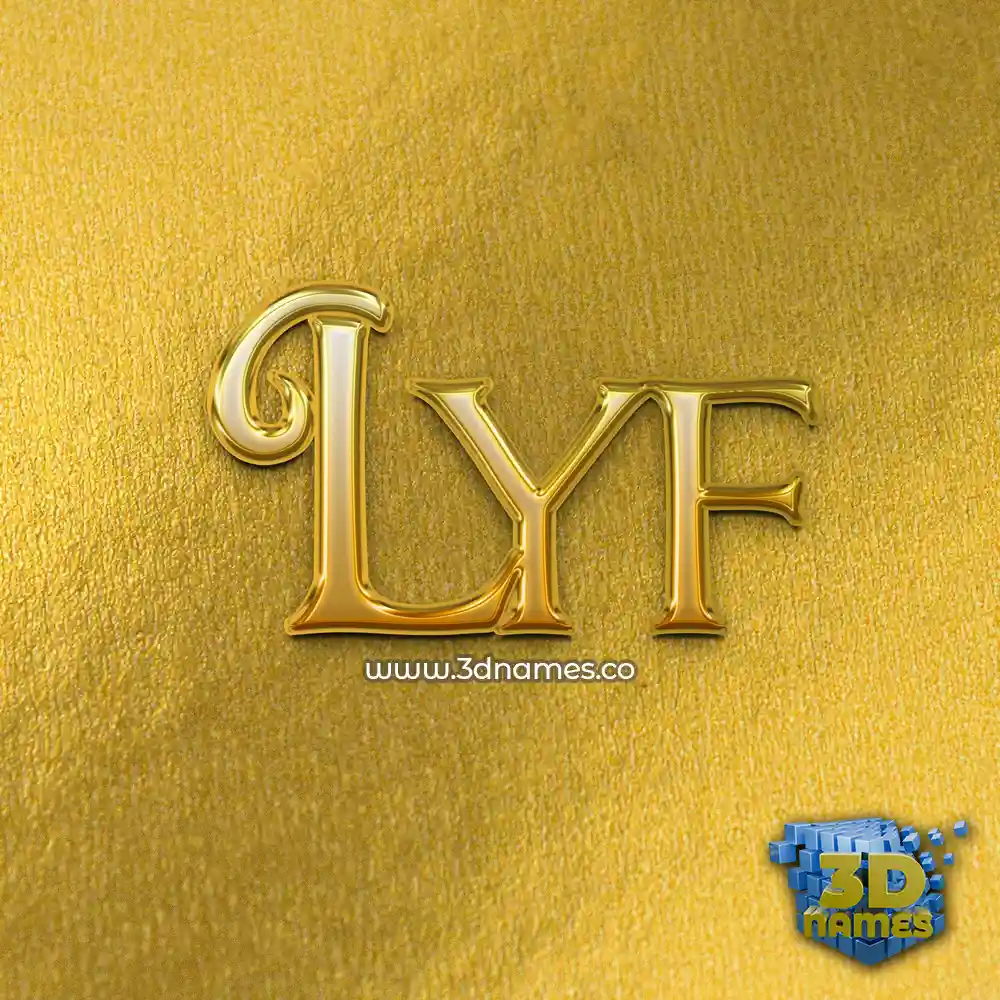 lyf in All Gold style - 3D name wallpaper