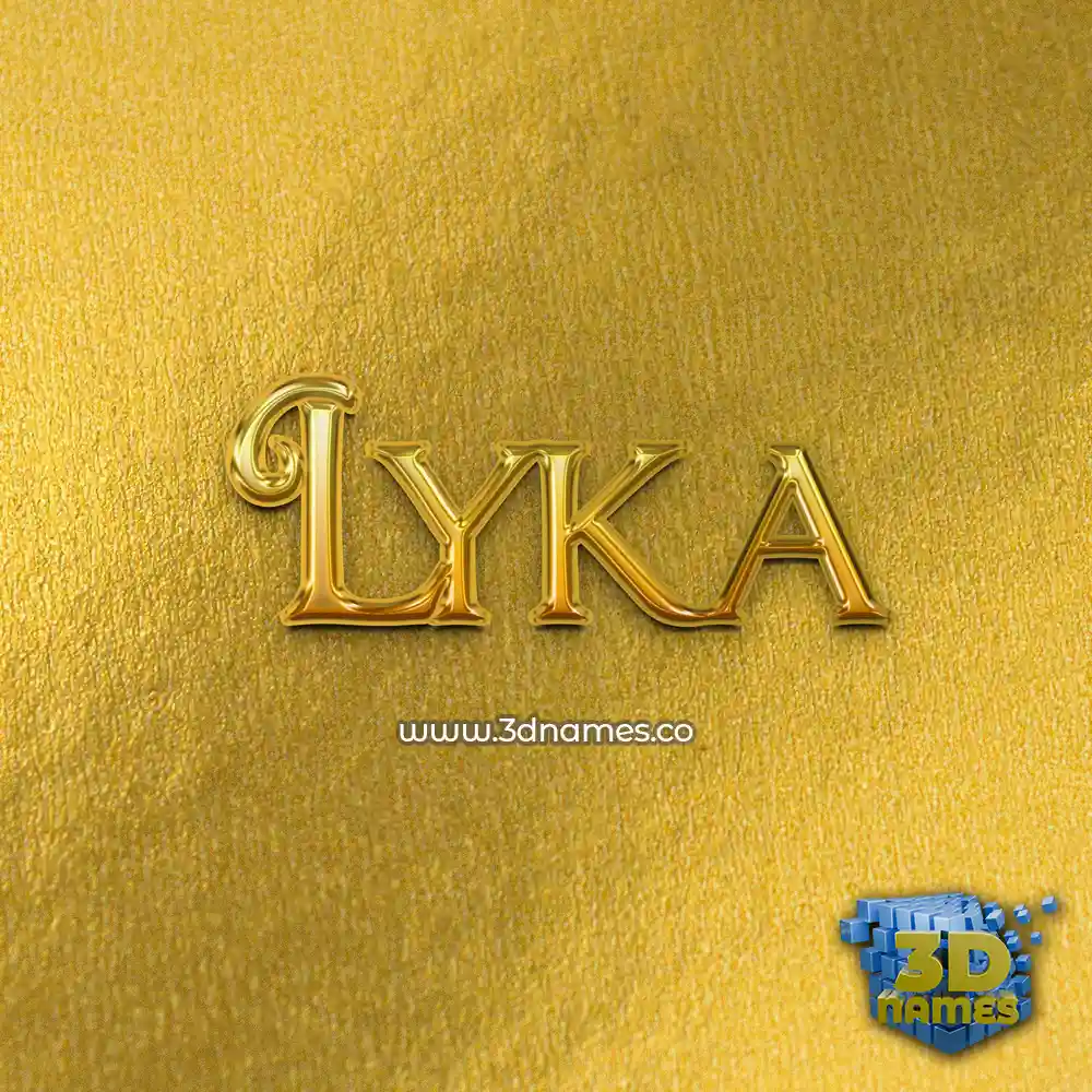 lyka in All Gold style - 3D name wallpaper