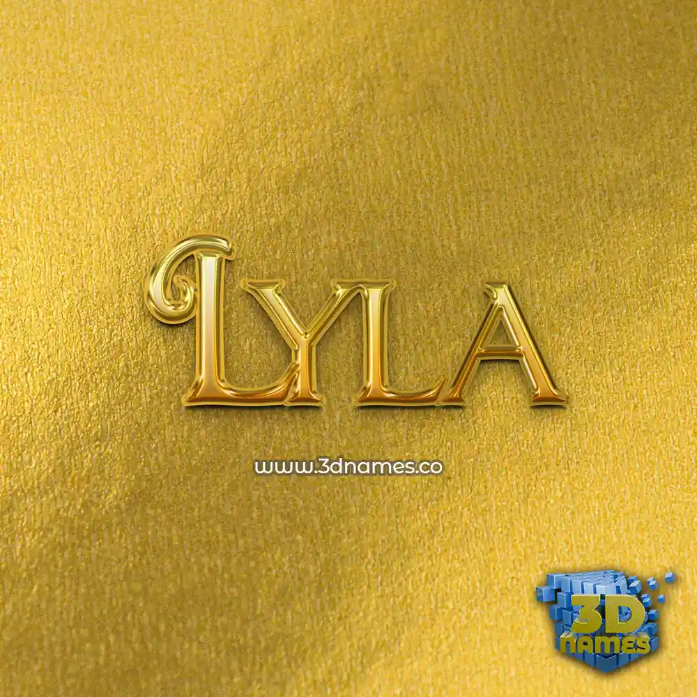 lyla in All Gold style - 3D name wallpaper