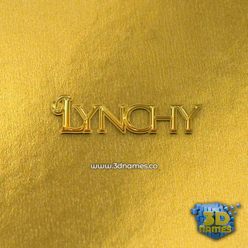 lynchy in All Gold style - 3D name wallpaper