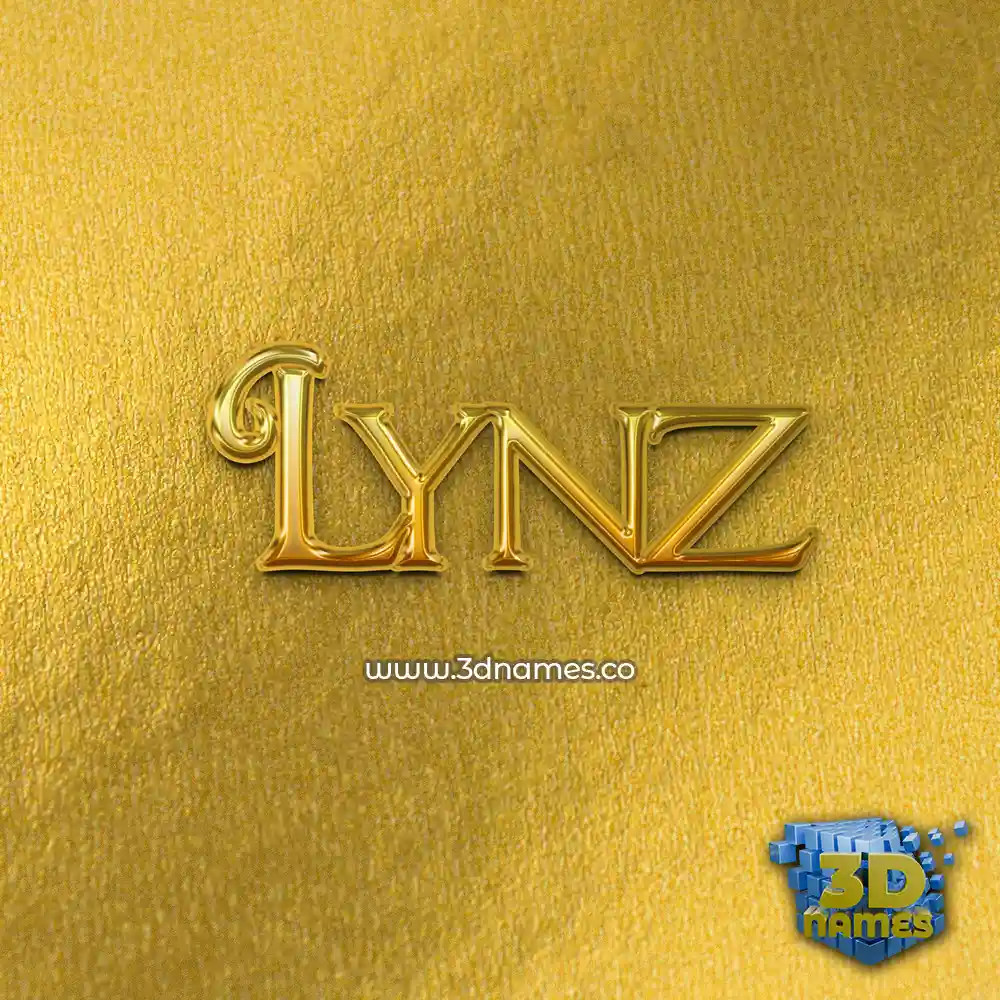 lynz in All Gold style - 3D name wallpaper