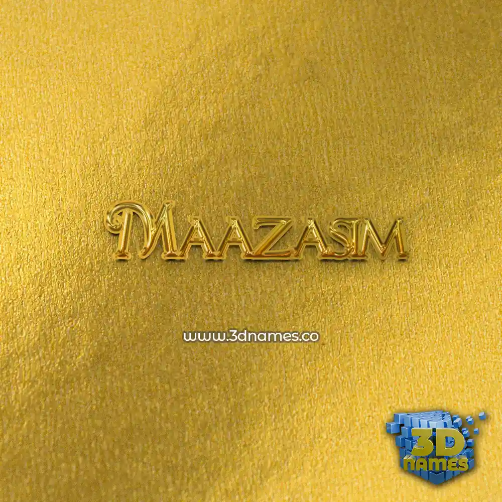 maazasim in All Gold style - 3D name wallpaper