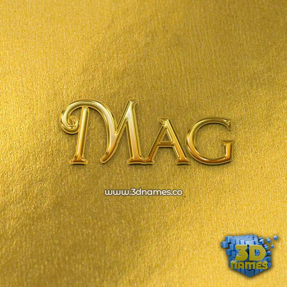 mag in All Gold style - 3D name wallpaper
