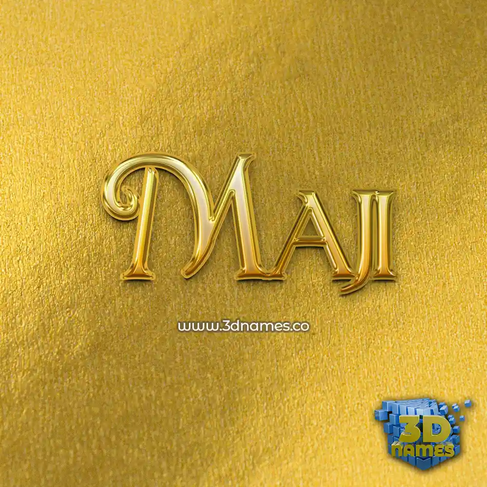 maji in All Gold style - 3D name wallpaper