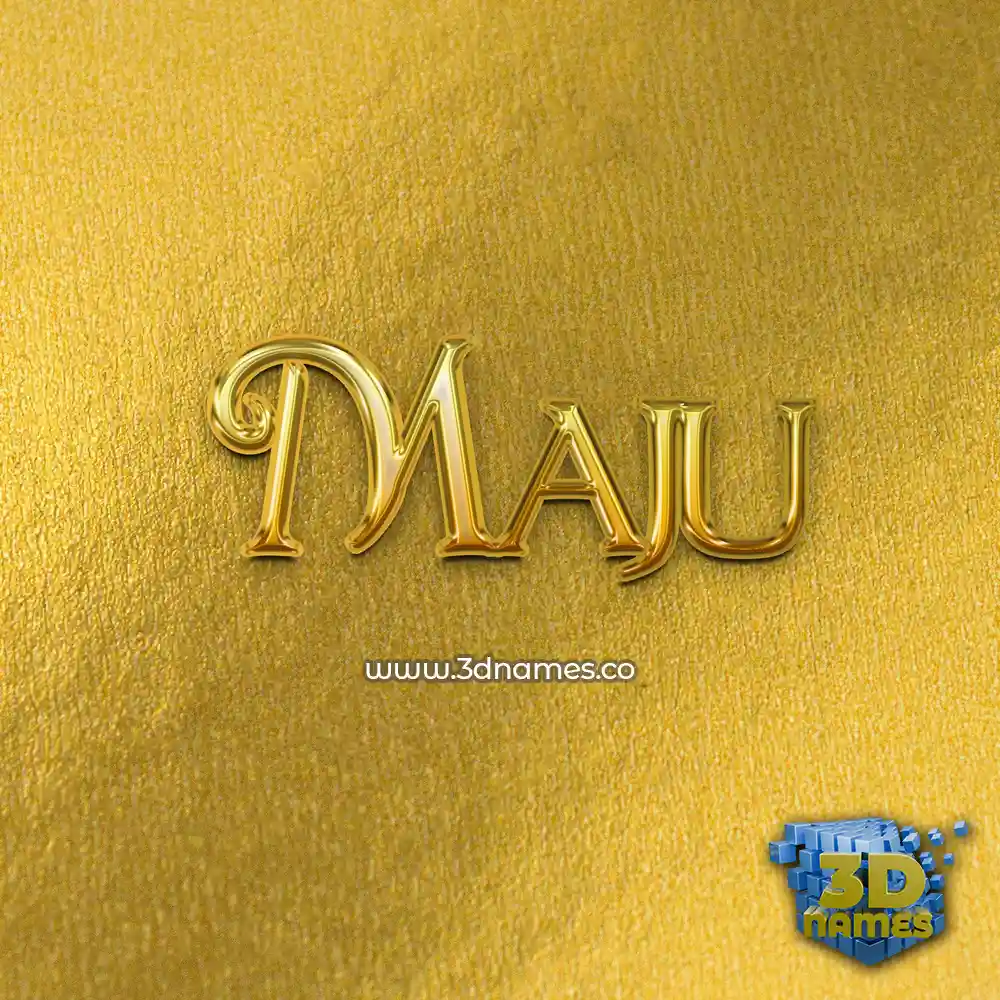 maju in All Gold style - 3D name wallpaper