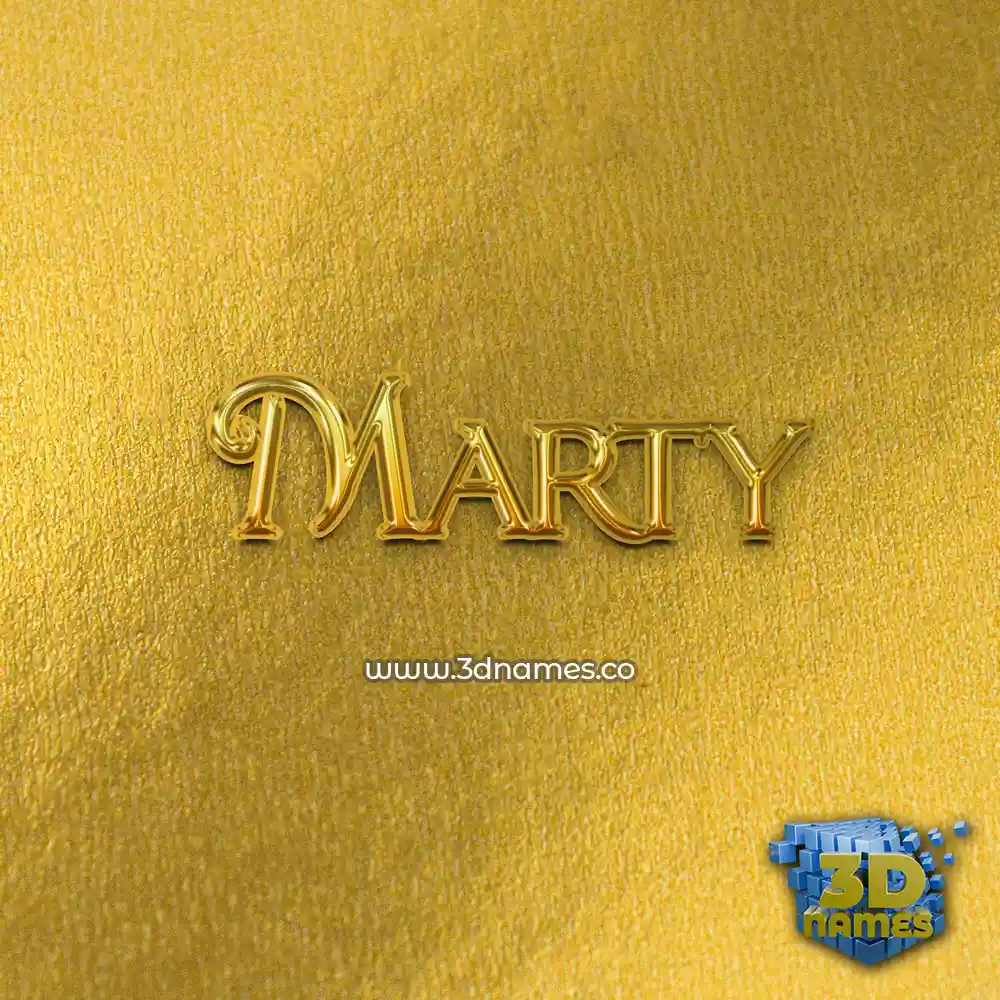 marty in All Gold style - 3D name wallpaper