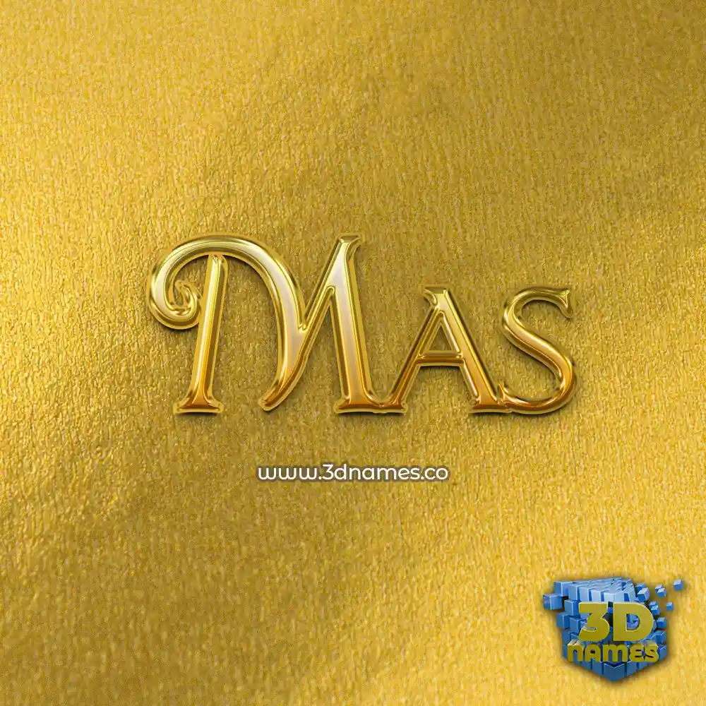 mas in All Gold style - 3D name wallpaper