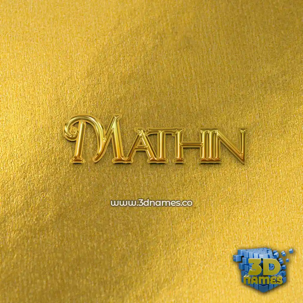 mathin in All Gold style - 3D name wallpaper
