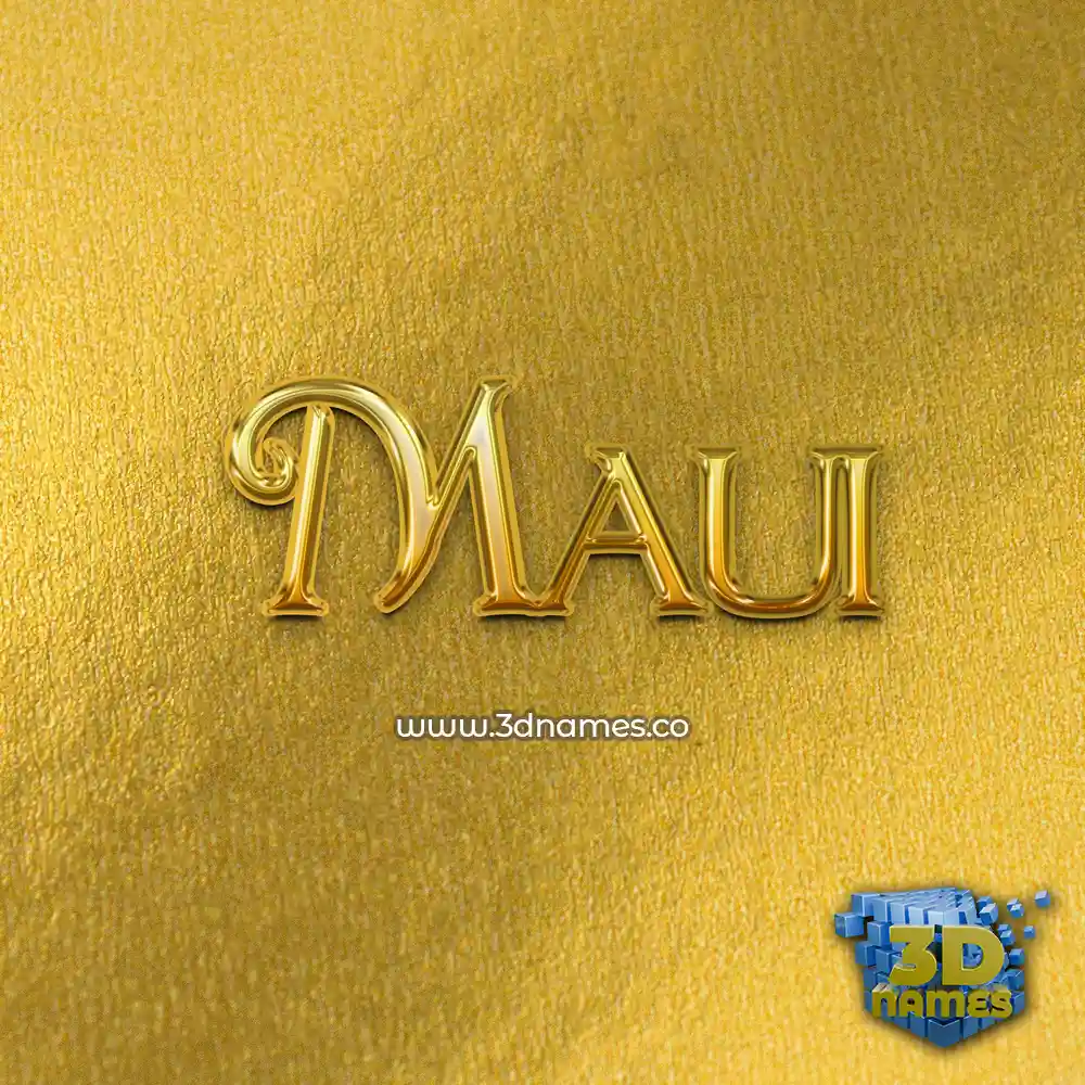 maui in All Gold style - 3D name wallpaper