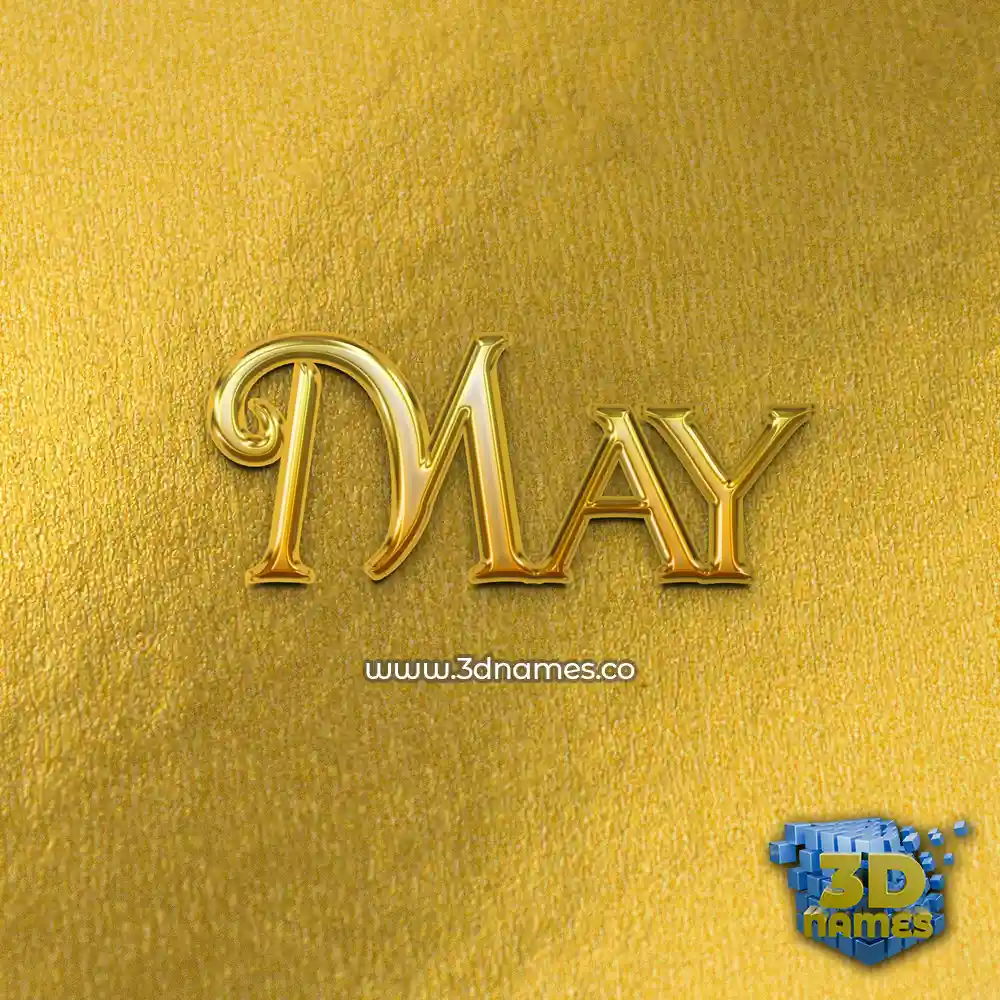 may in All Gold style - 3D name wallpaper