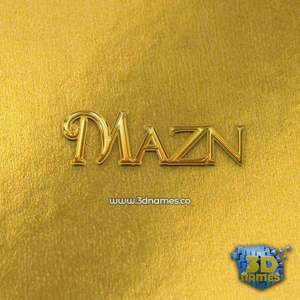 mazn in All Gold style - 3D name wallpaper