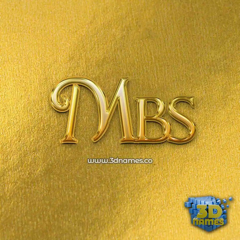 mbs in All Gold style - 3D name wallpaper