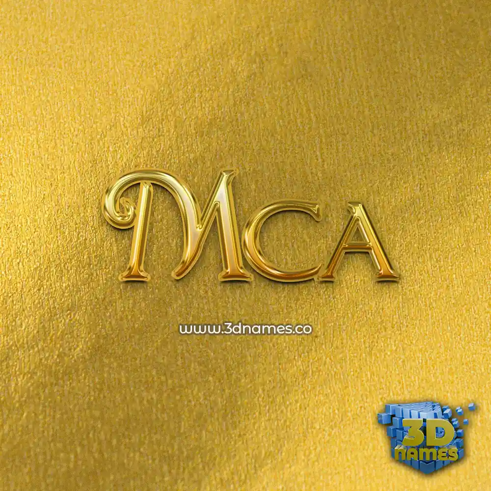 mca in All Gold style - 3D name wallpaper