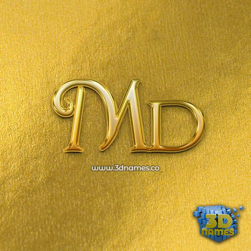 md in All Gold style - 3D name wallpaper