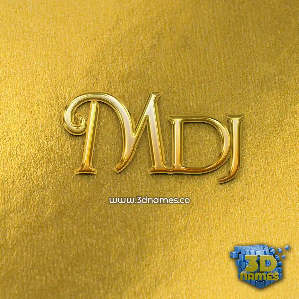 mdj in All Gold style - 3D name wallpaper