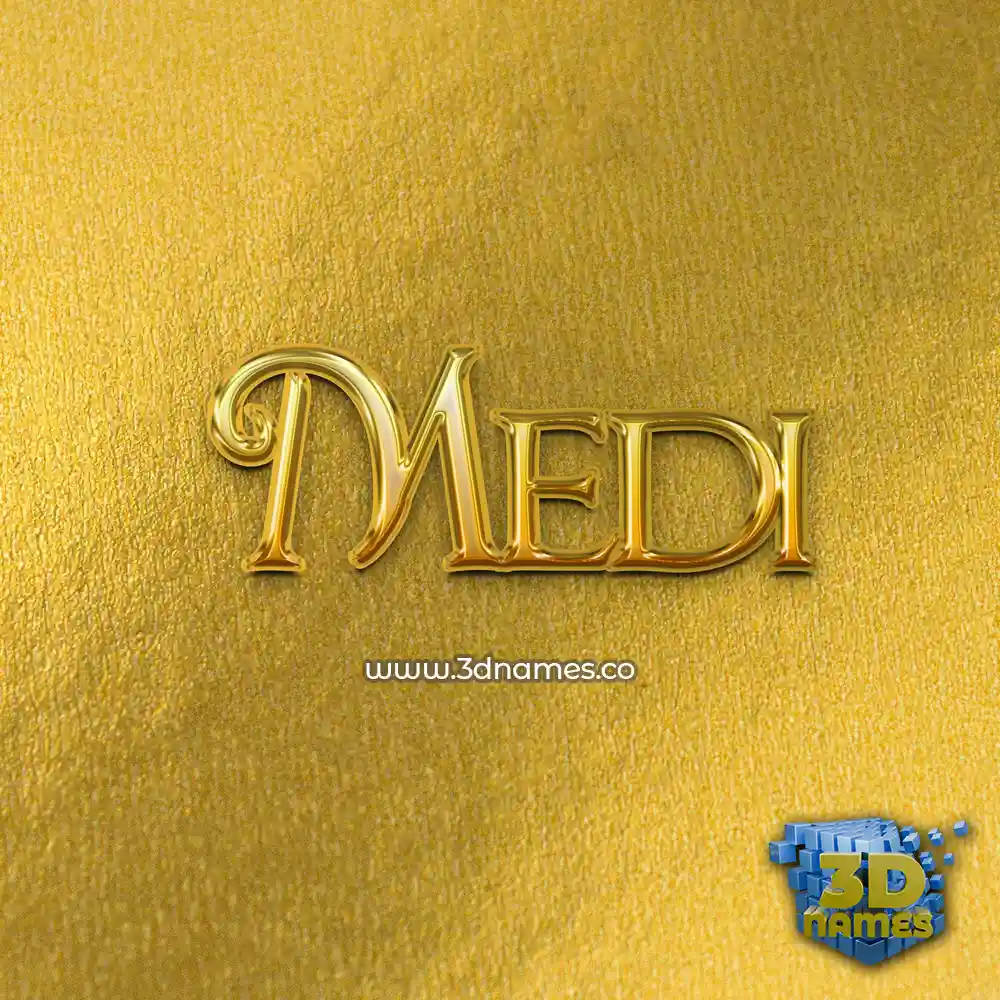 medi in All Gold style - 3D name wallpaper