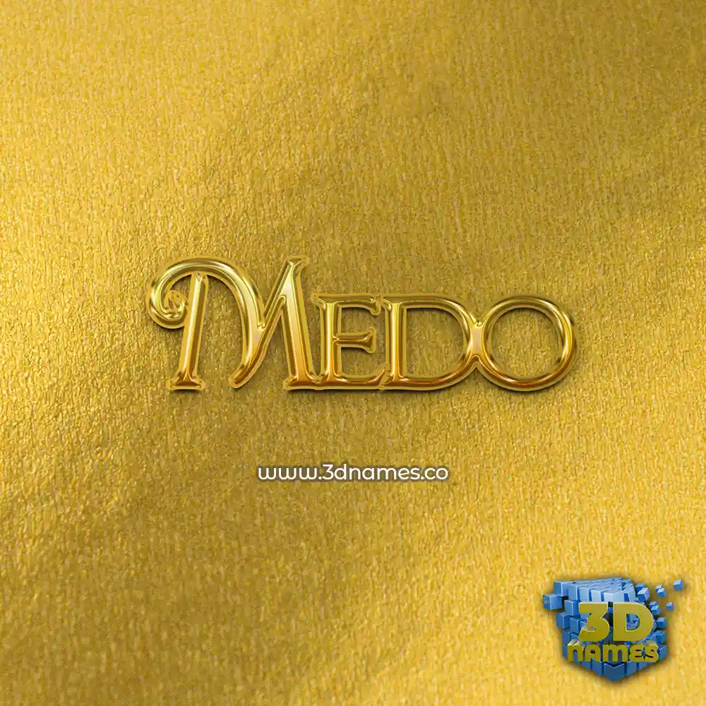 medo in All Gold style - 3D name wallpaper