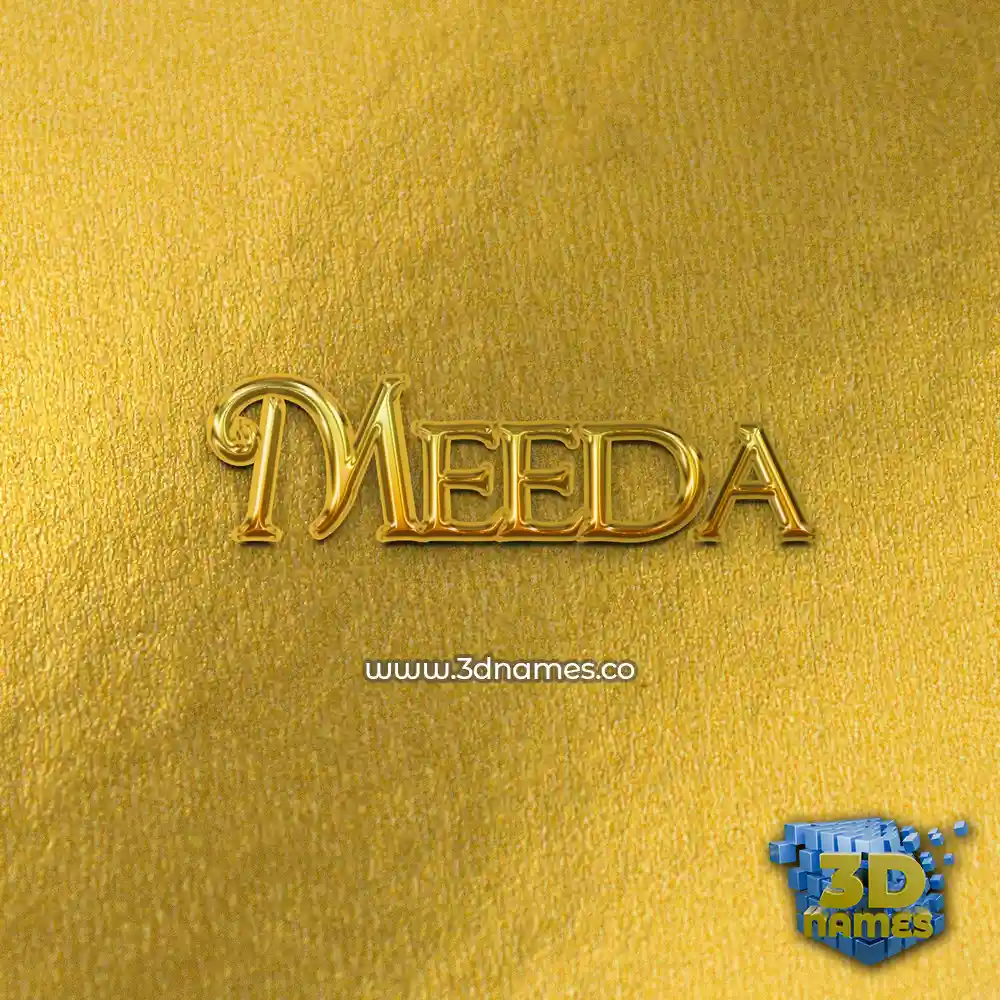 meeda in All Gold style - 3D name wallpaper