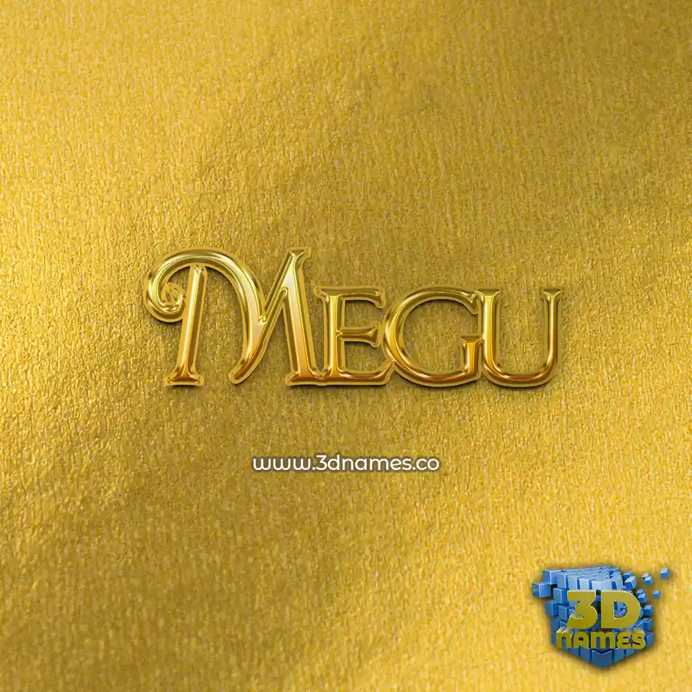 megu in All Gold style - 3D name wallpaper